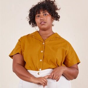 Big Bud Press Pantry Button-Up Shirt – Spicy Mustard Yellow – 2XL Plus Size